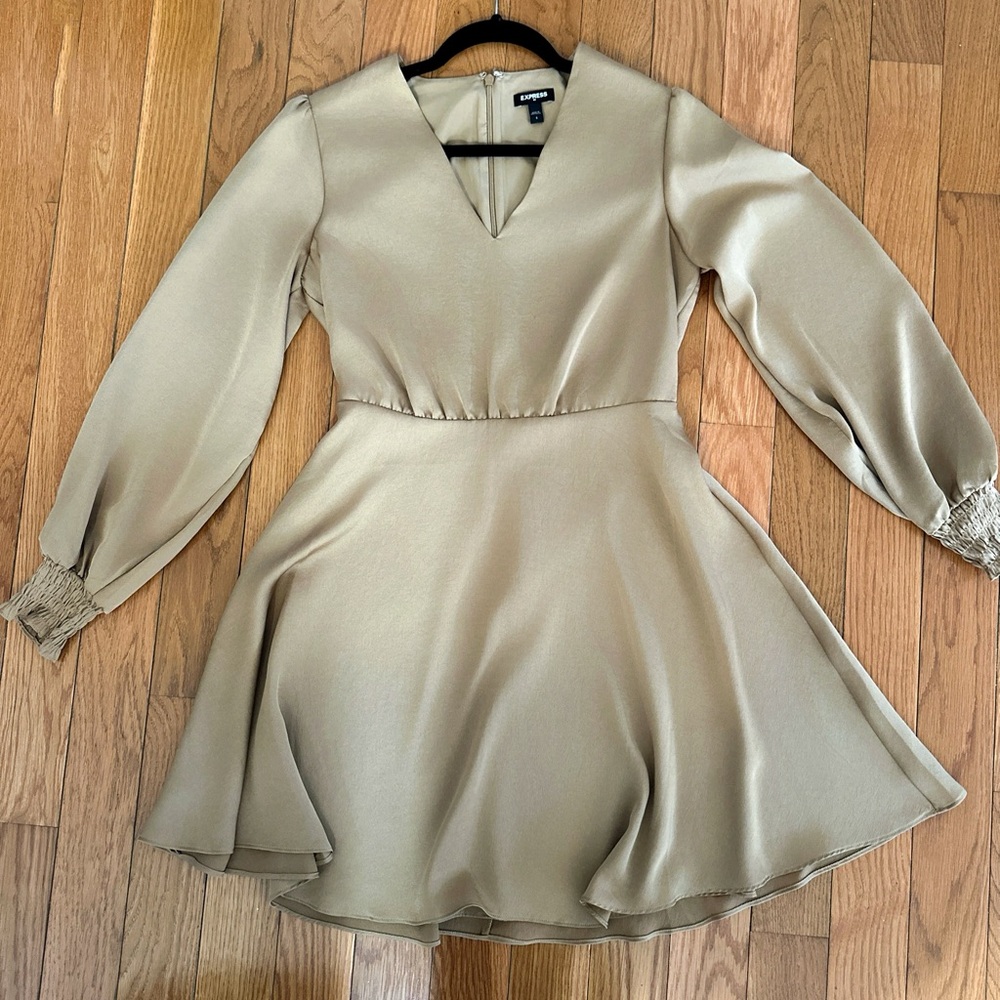 Express Tan Long Sleeve Dress